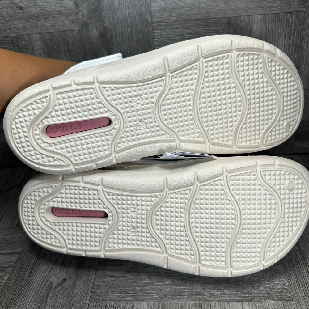 Crocs Literide 360 Clogs Mens 11 White Pink Comfort Slip On NEW